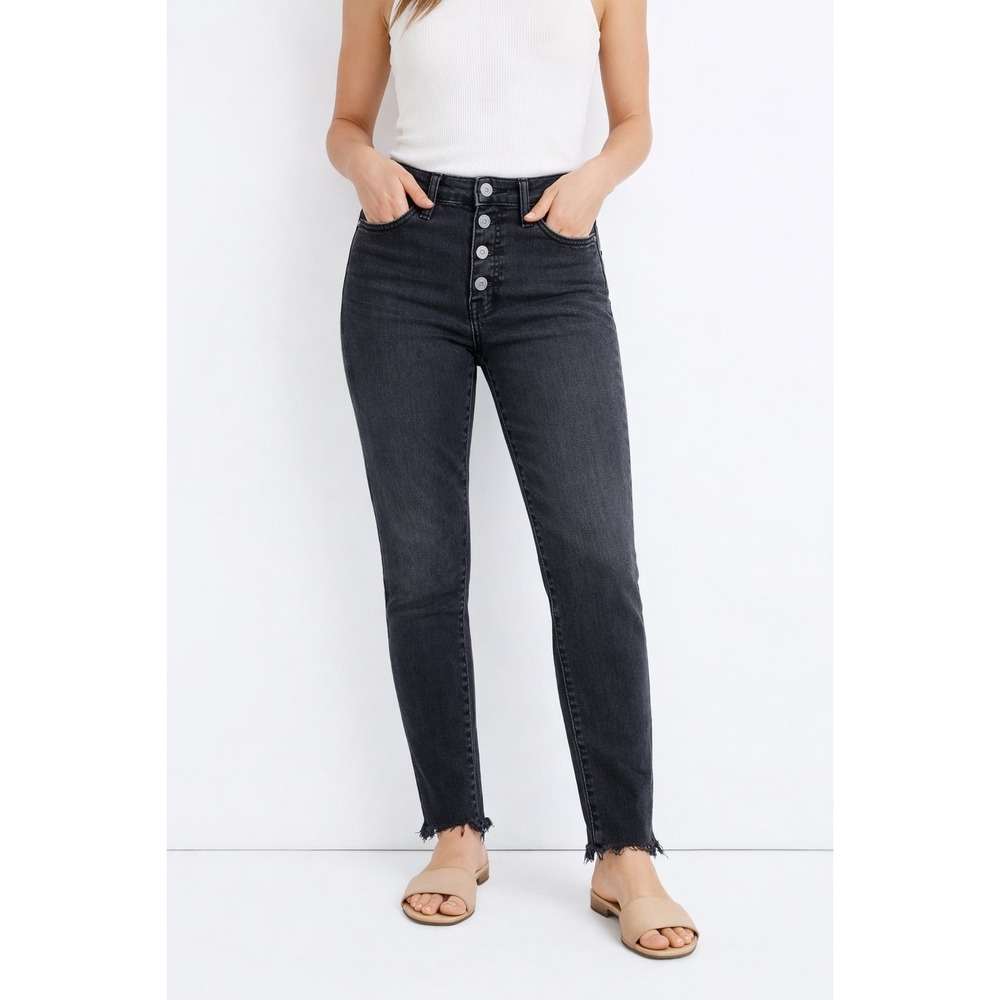 Madewell 9" High-Rise Black Skinny Jeans‎ Button Fly Women's size 27